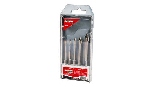 Glass and Tile Drill Bits 5pcs. &Oslash;3, 4, 6, 8 and 10mm Set image