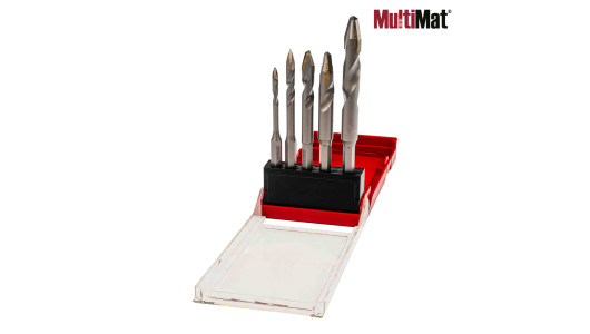 Drill Bits MultiMat&reg; Asymmetrical 5pcs. &Oslash;4 6 8 10 12mm Set image
