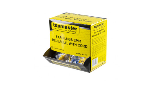 Ear plugs EP01, reusable, with cord, 50 pcs in a box TMP image