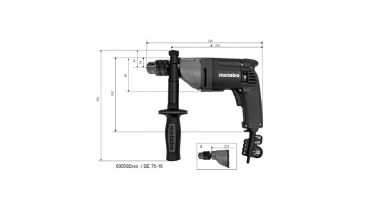 Бормашина 750W 75Nm METABO BE 75-16 ZKBF image