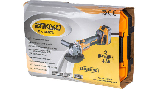 Brushless Angle Grinder &Oslash;125mm 18V 2x4Ah case BK-BAG73 image
