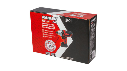 R20 Винтоверт ударен Hex 1/4" 140Nm 2Ah RAIDER PRO RDP-KHID20 image