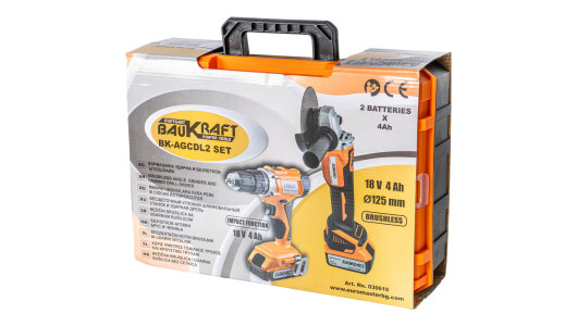 Brushl. Ang. Gr. & Hammer Drill 18V 2x4Ah Case BK-AGCDL2 image