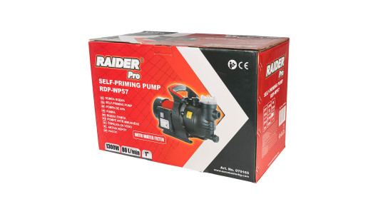 Помпа водна 1300W 1" 80L/min 48m с воден филтър RAIDER PRO RDP-WP57   image