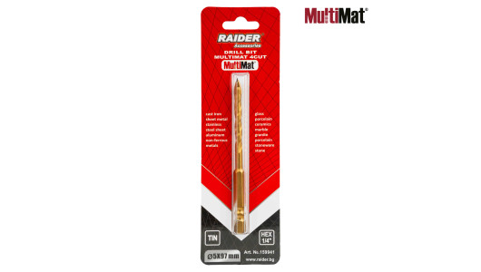 Drill Bit MultiMat 4Cut TIN Hex 1/4" &Oslash;5 mm image