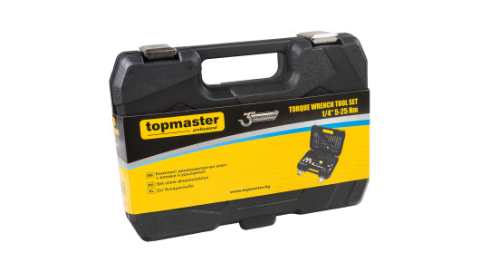 К-кт динамометричен ключ с вложки и удължител 1/4 5-25Nm Topmaster Professional image