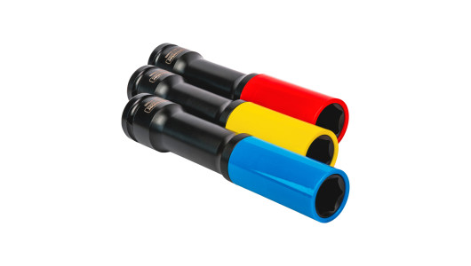 Set 3 tubulare de impact 1/2" 17,19,21mm cu protectie 150mm image