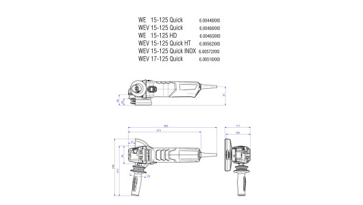 Polizor unghiular 125mm 1 550W METABO WE 15-125 RAPID image