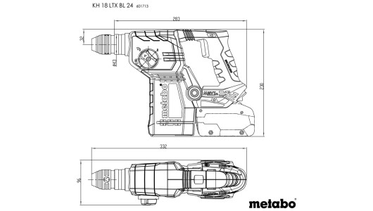 Перфоратор акум. 24mm METABO KH 18 LTX BL 24 SOLO image