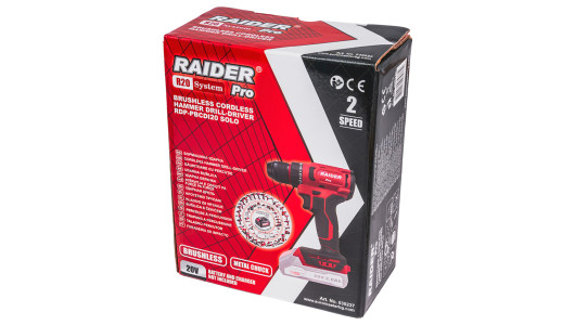 R20 Бормашина безчеткова 2-ск. 10mm 50Nm Solo RAIDER PRO RDP-PBCDI20 image