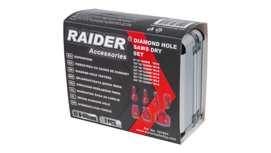 Diamond Hole Saws Dry M14 &Oslash;8-68mm AL Case Set image