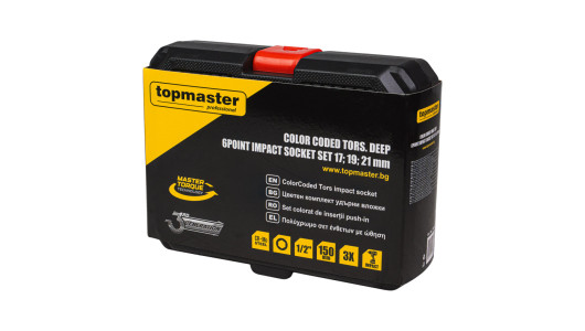 Set 3 tubulare de impact 1/2" 17,19,21mm cu protectie 150mm image