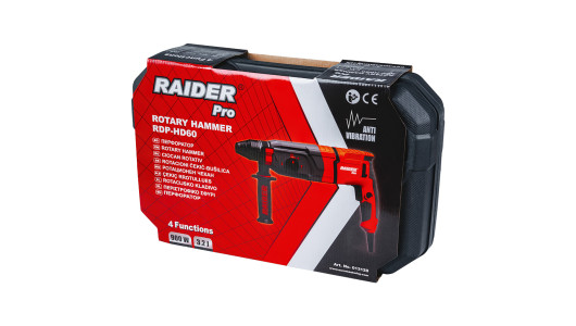 Перфоратор 900W 2.8kg 28mm 3,2J 4функции ABC куфар RAIDER PRO RDP-HD60 image