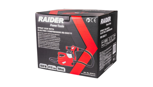 Пистолет за боя 650W Ø1.8mm 700ml компресор RAIDER RD-SGC11 image