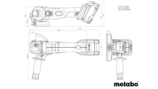 Ъглошлайф акум. 125mm METABO W 18 7-125 SOLO image