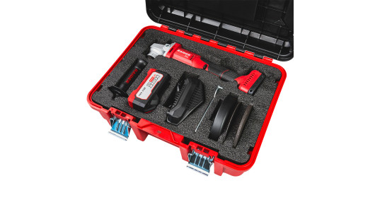 R20 Cordless Angle Grinder Ø125mm 4Ah 2 discs Case RDP-YAG20 image