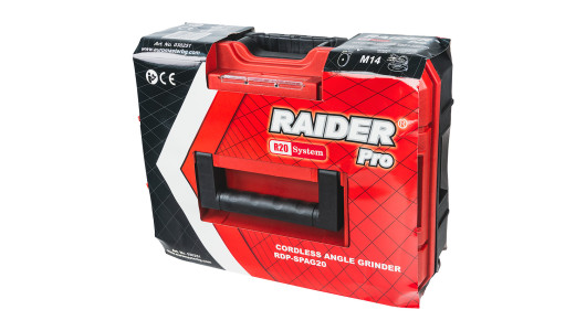 R20 Ъглошлайф Ø125mm 4Ah Case 2 диска RAIDER PRO RDP-SPAG20 Set image