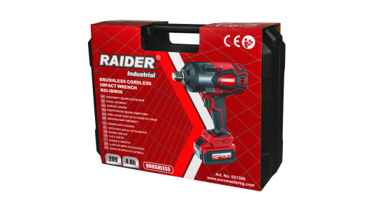 Гайковерт безч. 20V 3-ск.4Ah 1700Nm 3/4" LED куфар RDI-IBW06 image