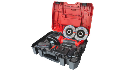 R20 Cordless Angle Grinder Ø125mm 4Ah 2discs Case RDP-SPAG20 image