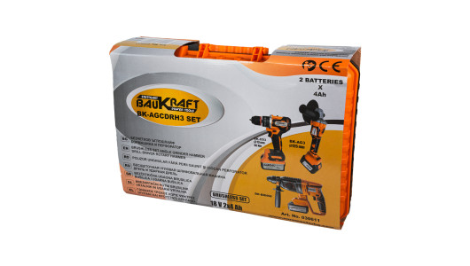 К-т Ъглошлайф бормашина перфоратор 18V2x4Ah куфар BK-AGCDRH3 image